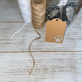 Paw print Gift Tag - Paw Party Favor Tags - Customize Pick Tag Color - Wedding Baby Shower Birthday Party Tags - Set of 20