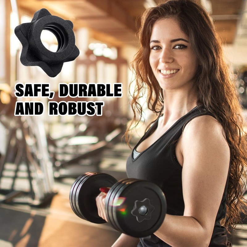 6PCS Dumbbell Clips, Anti-Slip Barbell Clips Barbell Collars, Hex Dumbbell