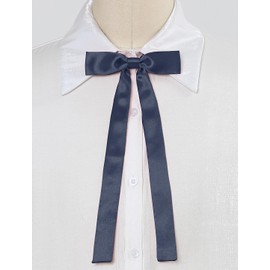 Allegra K School Ribbon, Uniform Ribbon, Ribbon Tie, Solid Color, Bowtie, High School Student Uniform, blue (dark)