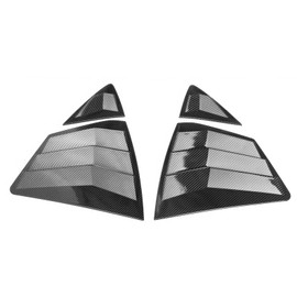 IKON MOTORSPORTS Side Window Louver, Compatible with 2025-2026 Toyota Camry XV80 9th Gen LE XLE SE XSE, IKON Style ABS Plastic Carbon Fiber Paint Rear Air Vent Scoop Shades Cover Blinds Trim 4PCS