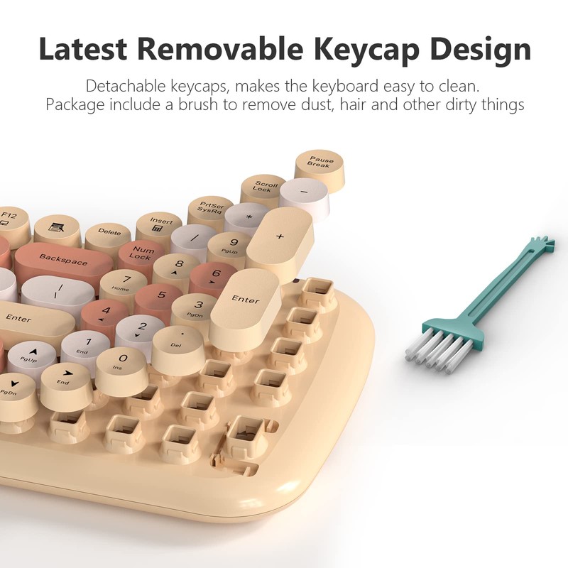 Wireless Keyboard and Mouse Combo, MOWUX - Modern Compact Layout,