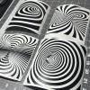 Www.AmericanDreamCustompaint.com Airbrush Stencils Vinyl 4X 3D EFFECTS SPIRALS 6” 4pcs