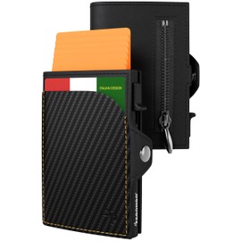 PAGO-POP Slim Wallet Men's Wallets for Men, Card Holder Men, Smart Wallet Men, Card Holder Men, Slim Wallet with Coin Compartment, Men's Small, Card Wallet, Charcoal Black, black, Modern