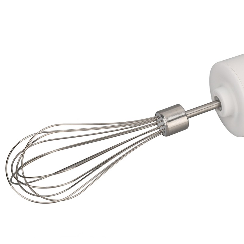 Electric Hand Mixer Warm White Cordless Rechargeable 2000mAh Battery Stainless