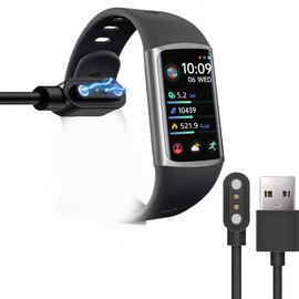 Lamshaw Compatible with FITVII FINO 2 Charger, Magnetic Replacement Charger Compatible for FITVII FINO 2 Fitness Tracker (2 Pack-Black+Black, for FINO 2)