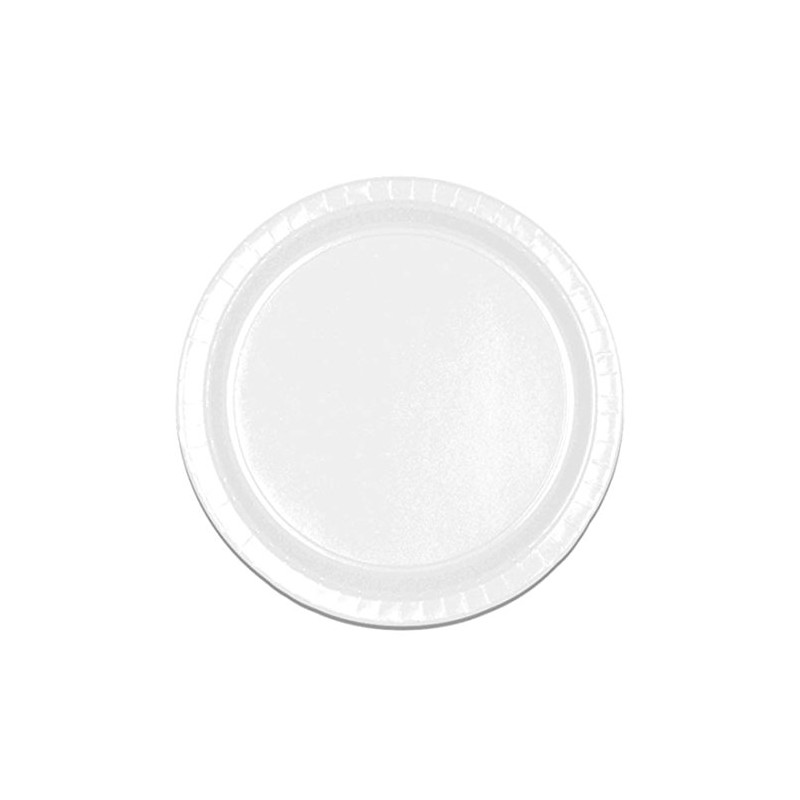 White Round Paper Dinner Plates - 9", 8 Count -