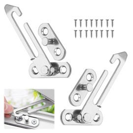 Window Restrictors for Upvc,2 Pairs Window Locks Child Safety, Window Restrictor,Left Right Handed Easy Install Silver Safety Catch Suitable for Home School Kindergarten Upvc Windows