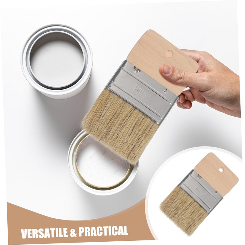 Totority Beach Sand Brush with Handle Natural Boar Bristle Painting