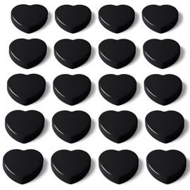 PYJLBX 20pcs Fridge Magnets - Heart Heavy Duty Refrigerator Magnets for Whiteboard, Kitchen, School & Office - Cute Strong Small Magnets, Decorative Mini Magnet for Home, Locker & Classroom (Black)