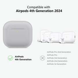 Aircawin Clear Case for Airpods 4 Case Clear 2024,Shockproof Clear Case for Airpods 4rd Generation Case Cover,Full Protective Soft Transparent TPU Case for Airpods 4 Gen Case with Keychain-Black