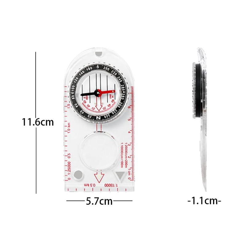 Aiweijia Compass Orienteering,Portable Multifunctional Waterproof Navigation Compass Map Ruler Magnifier