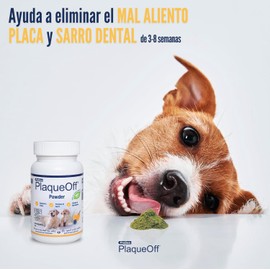 ProDen PlaqueOff® Polvo Dental para Perros – 40g | Control de Placa y Sarro, Aliento Fresco, Fácil de Usar, Resultados Clínicamente Probados