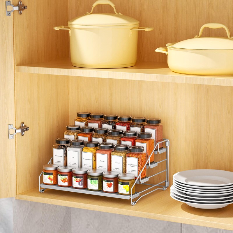 ZDDLOINP 4-Tier Spice Rack for inside cupboard, Kitchen Countertop Spice
