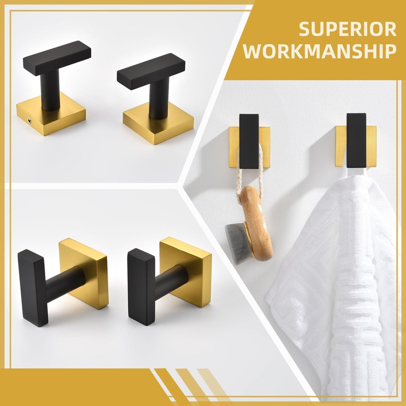 Angle Simple Bathroom Towel Hook 2 Pack, SUS 304 Stainless