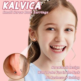 Kids Earrings for Girls with Safety Screw Back Girls Earrings Studs, Cute Stud Earrings for Teens, Hypoallergenic Earrings Studs Kids