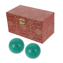 Healeved Set of 2 Jade Massage Balls Sphere Presents Hand Balls Handheld Massager Roller Muscle Relaxer for Health