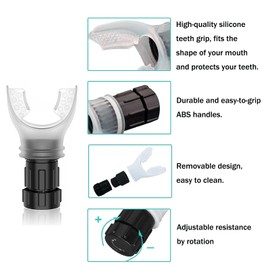 Generic Oxyflow Portable Adjustable Trainer for Oral and Muscular Exercise - for Daily Fitness Training, Easy to Clean, White+Black