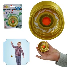 Metal Yoyo for Kids Beginners, Auto Return Bearing Responsive Yo-yo to Play Entertaining Pro String Tricks Professional Yo yo, Stable and Sturdy String, Party Favors Adults (Gold Yoyo)