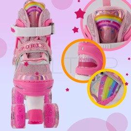Alltop Patines De 4 Ruedas Led Para Niño Niña Ajustables Con Freno