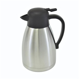 TrueCraftware- 1.5 Liter/ 51 oz Push Button Coffee Server Stainless Steel Interior & Exterior- Coffee Carafes for Hot Liquids Hot Water Urn Coffee Carafe Insulated Stainless Steel For Hot Drinks