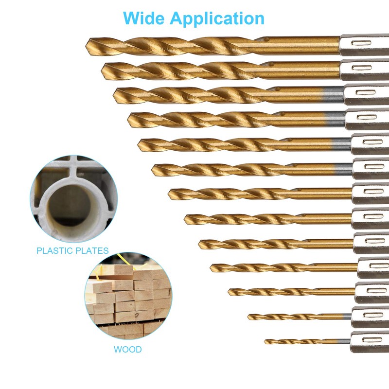 YXYL 19-Piece Hex Drill Bit Set, Titanium & HSS High-Speed