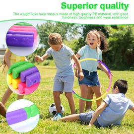 SHENGYIG 7-Piece Hula Hoop, 60 cm Diameter, Removable Fitness Hula Hoop, Counterweight with 200 Steel Balls, for Fitness, Gymnastics, Games