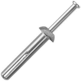 meite 1-1/2" Length Concrete Anchors, Hammer Drive Nails in Anchors, Zinc Alloy Anchors and Galvanized Steel Nails Set - 1/4" Diameter Expansion Nails for Concrete Walls (100 Pcs/Box)