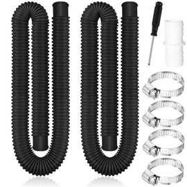 Pool Hose 32 mm, Pack of 2 1.5 m Swimming Pool Hose Replacement Hose, 4 Pieces Safety Clip and 1 Piece Hose Connector, High-Quality Pool Hose, Pool Filter Hose for Filter Pump and Swimming Pool