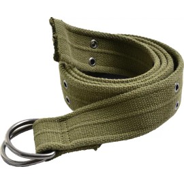 Rothco D Ring Military Pistol Style Belt 1.5" Heavy Duty Vintage Army Tactical Grommets - Olive Drab, Large
