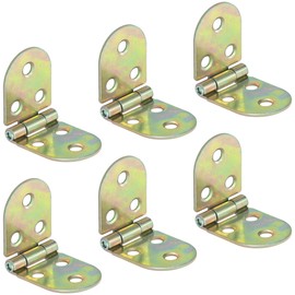6 PCS Small Door Hinges with Rounded Edges, Ideal for Folding Tables, Cabinet Doors, and Bedside Cabinets (Colored Zinc)