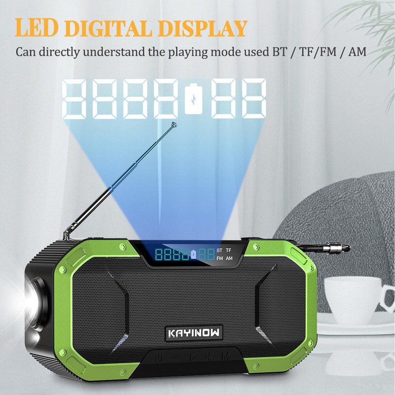 Portable Hand Crank Radio Multifunction IPX6 Waterproof Outdoor Emergency FM