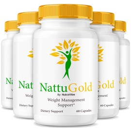 (5 Pack) NattuGold Capsules, All-Natural Support for a Lighter, More Active You, Crafted to Help You Feel Balanced, Energized & Confident Every Day, Just 2 Easy-to-Swallow Pills Daily (300 Capsules)