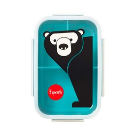 3 Sprouts Lunch Bento Box – Leakproof 3 Compartment Lunchbox Container for Kids , Bear, 8.5x5.75x2.5 Inch (Pack of 1)