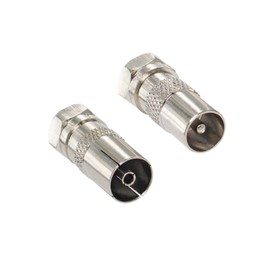 HB-Digital 2-Piece SAT Antenna Adapter Set – Antenna Plug (Male) and Antenna Socket (Female) to F-Connector (SAT, Male)