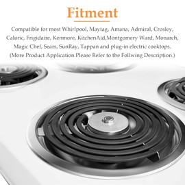 4 Pack Upgraded Chrome Drip Pans Kits Reflector Bowls Compatible for Whirlpool W10196405 W10196406 W10278125(Packed Two 6"and Two 8")