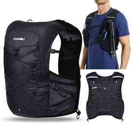 ONDACORE Hydration Backpack 5L Ultralight Trail Running Backpack, Running Vest Women Men, Multifunctional Backpack Running, Marathon, Cycling, Jogging, Trail Running Backpack (Black, L)