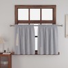 Lightgrey Small Tiers 2 Pack Faux Linen Textured Kitchen Short Small Mini Window Curtains Valance 24 inches Length Privacy Home Decor Classic Cafe Basement Living Room/Bedroom 34W by 24L Rod Pocket