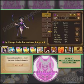 Summoners War Global Starter :  LD5  Dark Enchantress  **FRESH**  11/07/2024