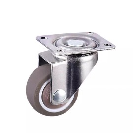 VXB 1" Inch Universal Caster Wheel PU TPE Elastic Rubber Wheel with Top Plate