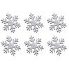 5 Pack = 30 Glitter 1 Inch Snowflake Iron-On