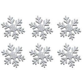 5 Pack = 30 Glitter 1 Inch Snowflake Iron-On