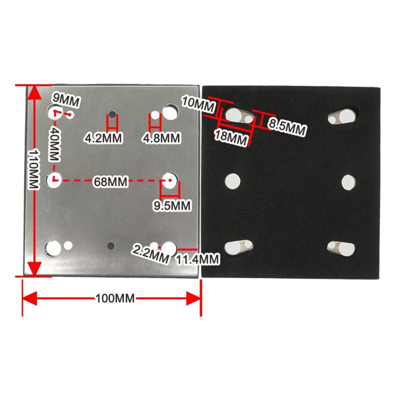 Tolxh 2PCS #158324-9 RUBBER PAD BASE PLATE BO4556 PALM SANDER