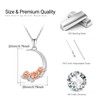 CRWENG Moon Flower Necklaces for Women Sterling Silver Rose Moon