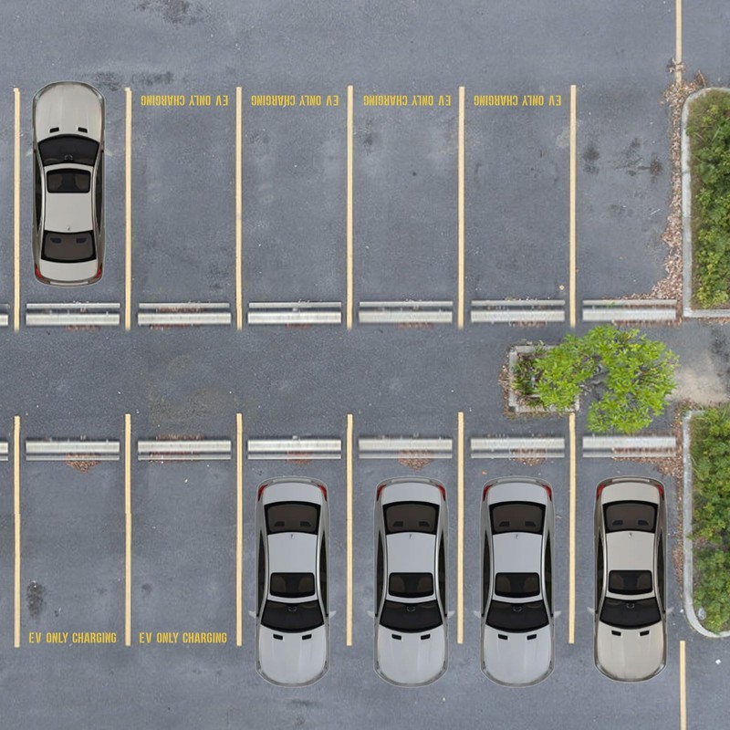 6pcs EV CHARGING ONLY Pavement Stencil, 4 inches Electric Vehicle