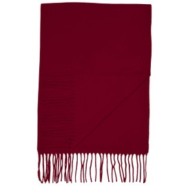 100% Climaxsoft® Men's Scarf, Soft Like Cashmere, Made in Germany, Plain & Plaid, 180 x 30 cm - darkred