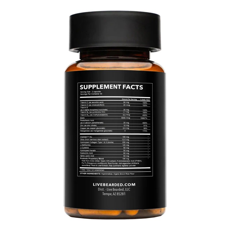 Live Bearded Beard Boost: Cápsulas Para Barba Con Biotina N/a