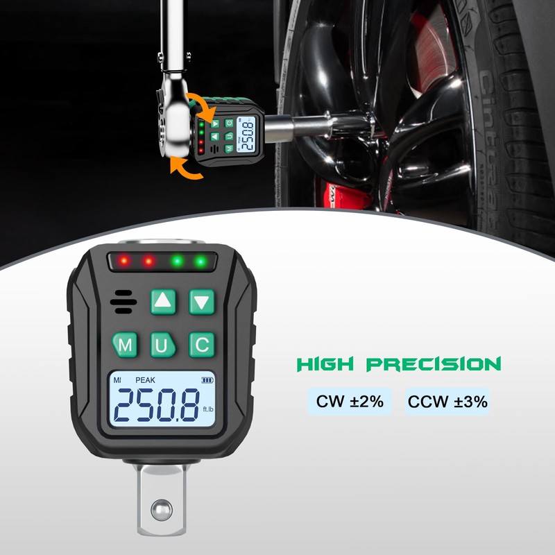 KOEORWS 1/2-Inch Digital Torque Adapter, 12.54-250.8 Ft.lb/17-340 N.m, Electronic Torque
