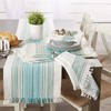 DII Everyday Collection, Fringed Stripe Tabletop, Napkin Set, Teal, 6
