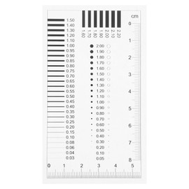 High Precision Gauge Film Ruler for Scratch Inspection, Defect Detection, Transparency Measurement, and Line Width Ruler, Transparent Plastic, 4.09 X 2.4 X 0.08 Inches