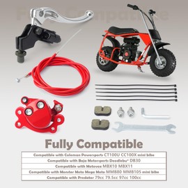 VAINELY Mini Bike Brake Lever Kit & Brake Caliper Replacement for Coleman CT100U CC100X for Baja DB30 for Motovox MBX10 MBX11 MMB80 MMB105 79cc 97cc 100cc, 61 in Brake Cable